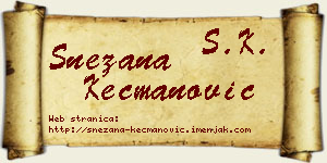 Snežana Kecmanović vizit kartica
